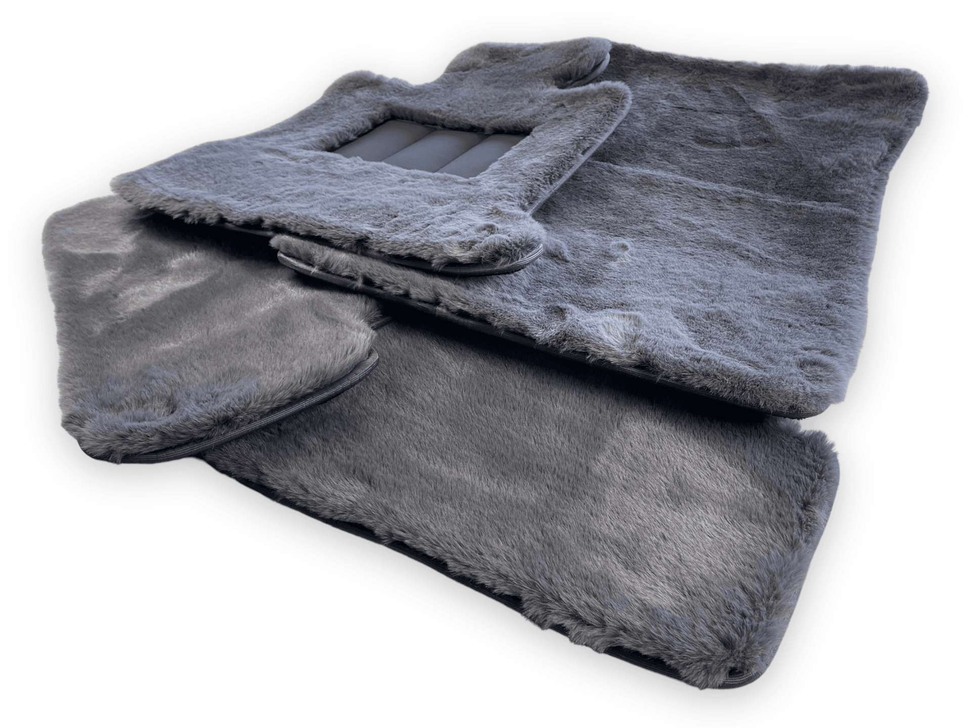 Dark Gray Sheepskin Floor Mats For Rolls Royce Wraith 2013-2023 Er56 Design - AutoWin