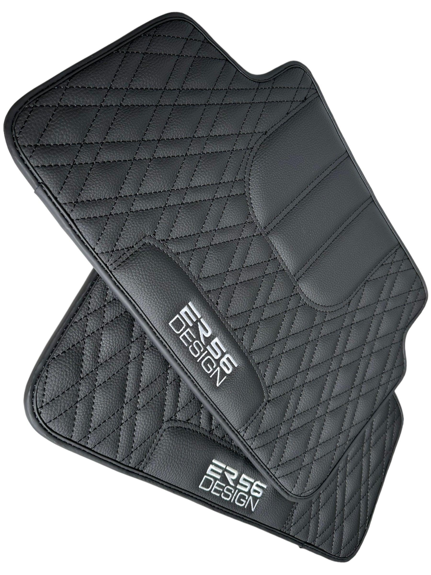 Floor Mats For BMW X6M F96 SUV Black Leather ER56 Design - AutoWin
