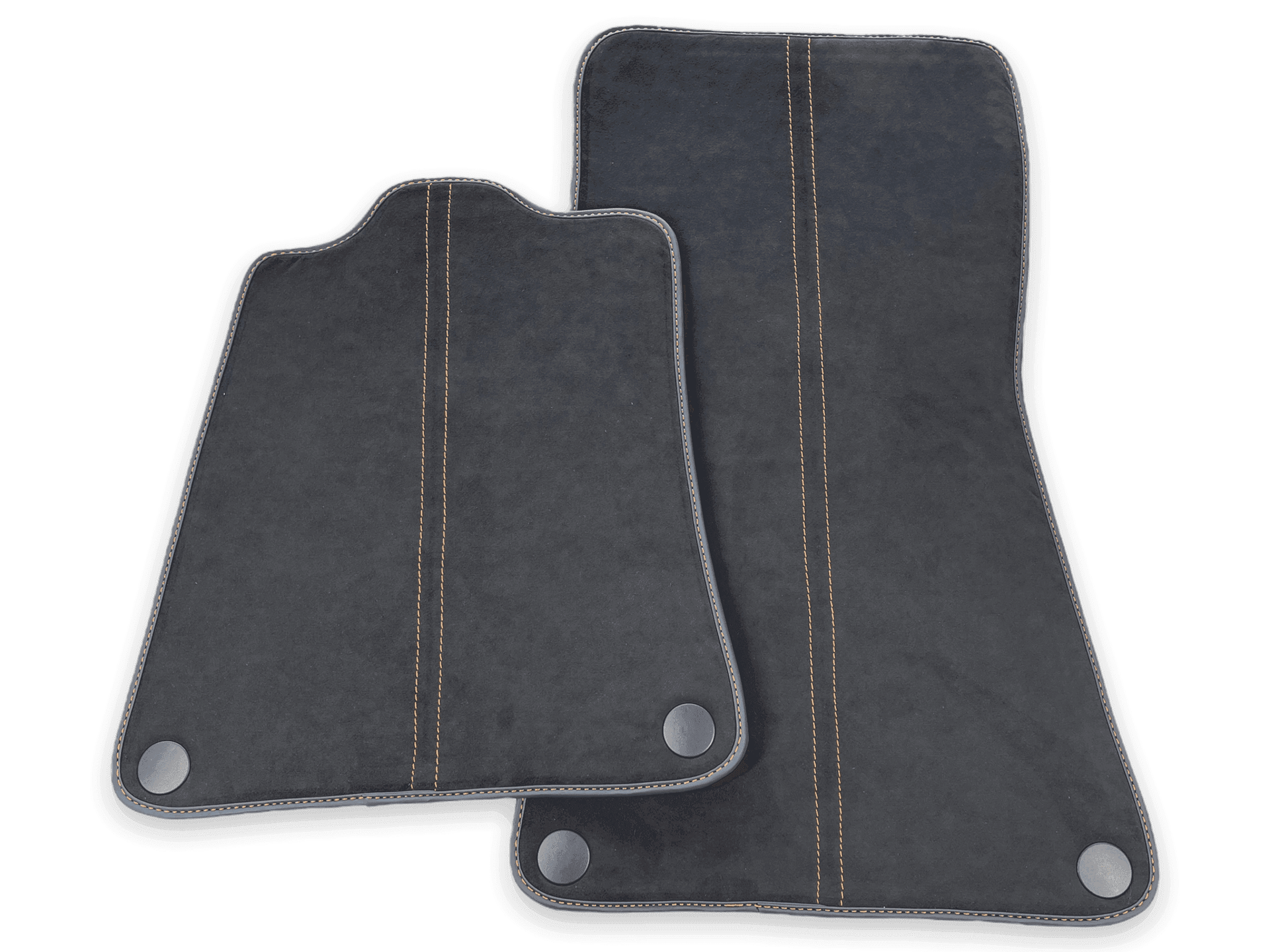 Floor Mats For McLaren 600LT (2018-2020) Alcantara Black Tailored Carpets With Orange Sewing - AutoWin