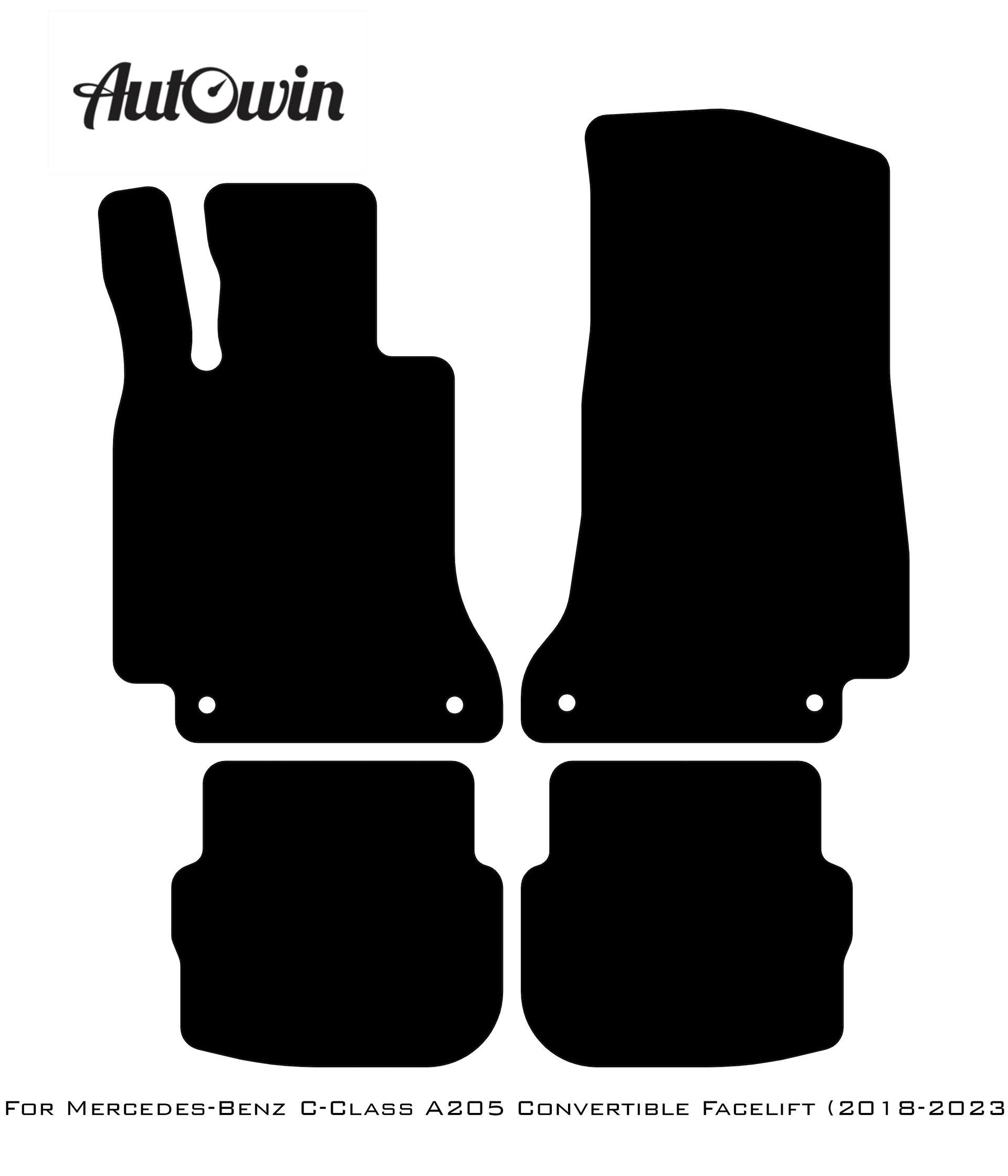 Gray Luxury Floor Mats For Mercedes Benz C-Class A205 Convertible Facelift (2018-2023) | ER56 Design - AutoWin