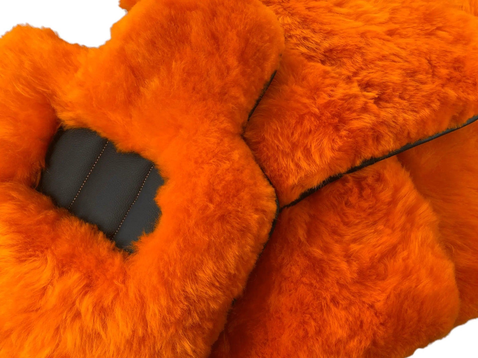 Orange Sheepskin Floor Mats For Bentley Mulsanne (2010-2020) Er56 Design Brand - AutoWin