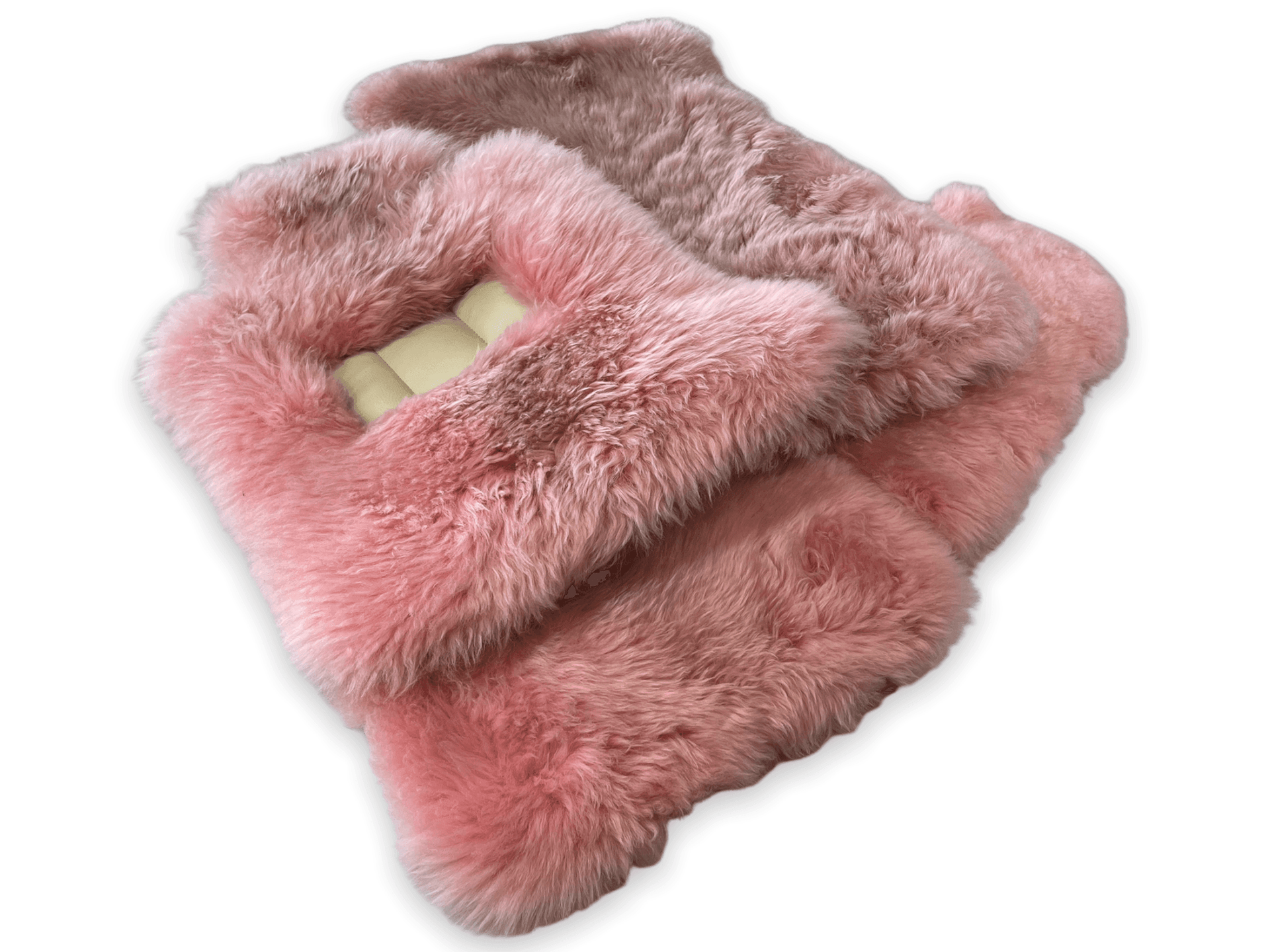 Pink Sheepskin Floor Mats For Rolls Royce Cullinan Er56 Design Brand - AutoWin
