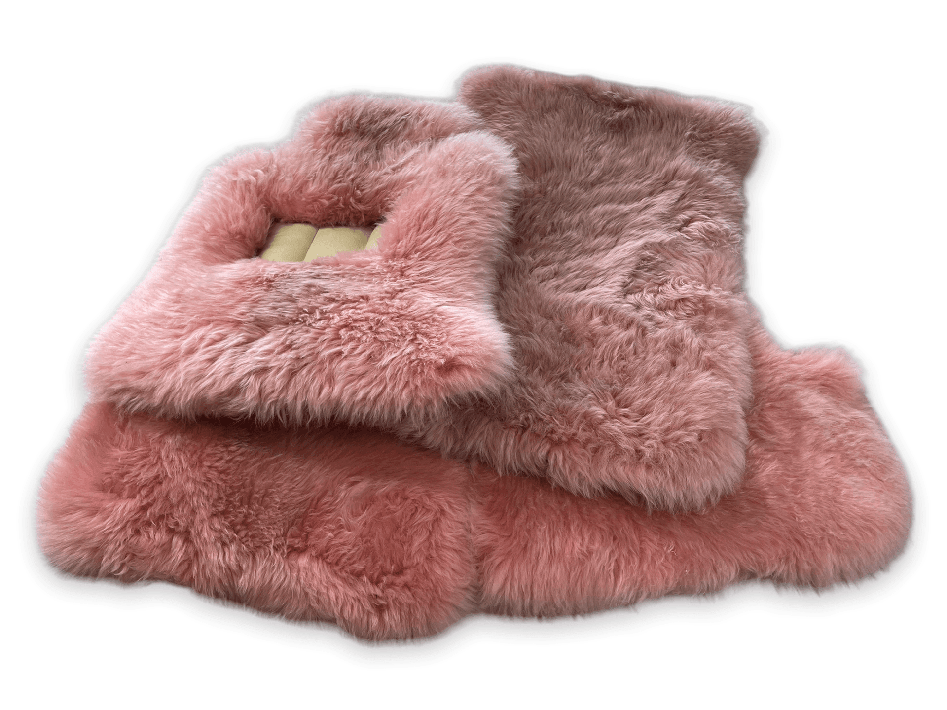 Pink Sheepskin Floor Mats For Rolls Royce Shadow 1965-1977 Er56 Design Brand - AutoWin