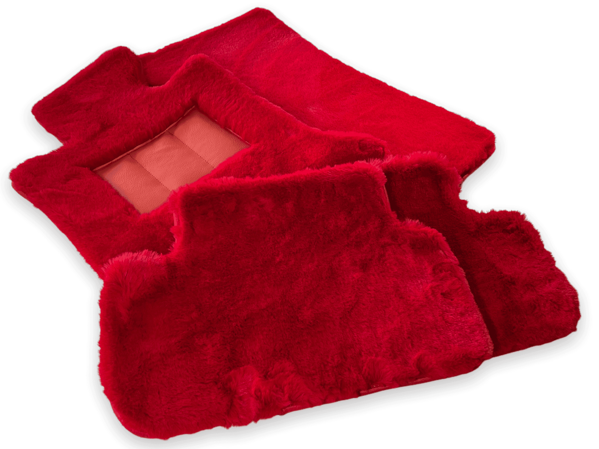 Red Sheepskin Floor Mats For Rolls Royce Phantom VIII (2017-2024) Design Brand - AutoWin