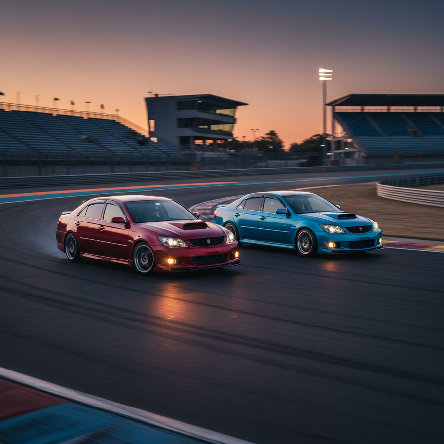Editorial, photo-realistic HERO for an automotive daily news article titled "Toyota TRD Aurion Supercharged Performance Review – Daily Car News (2026-