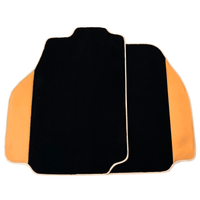 Black Floor Mats For Ferrari 488 Pista Spider (2019-2021) with Beige Nappa Leather Borders