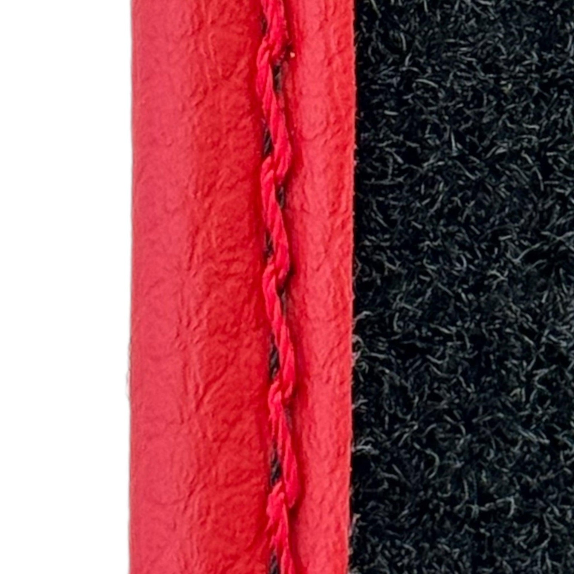 Black Floor Mats for Ferrari 296 GTS (2022-2024) with Carbon Fiber | Red Trim - AutoWin