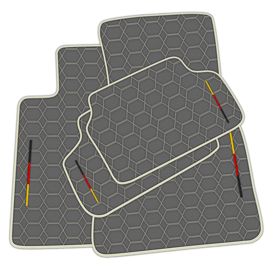 Premium Gray Leather Floor Mats for BMW G20 Sedan (2019-2024)