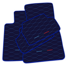 Stylish Customizable Dark Blue Leather Floor Mats for BMW