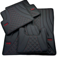 Black Leather Floor Mats for Mercedes-Benz G Class W463 (2008-2018) ER56 Design - AutoWin
