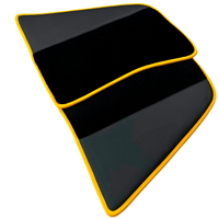 Black Floor Mats for Ferrari 296 GTB (2022-2024) with Leather and Yellow Trim - AutoWin