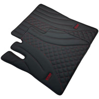 Black Leather Floor Mats for Mercedes-Benz G Class W463 (2008-2018) ER56 Design - AutoWin