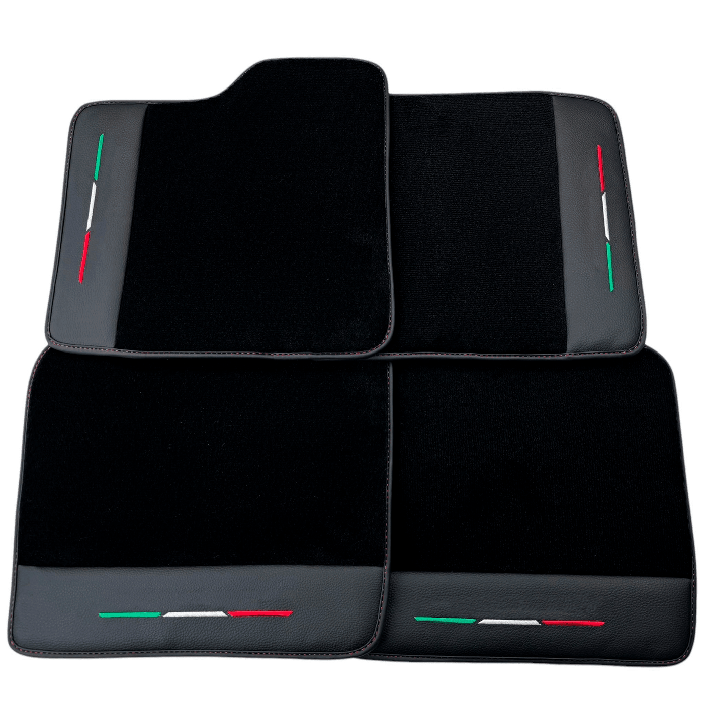 Black Floor Mats for Ferrari Purosangue with Leather and Black Trim | Italian Edition - AutoWin