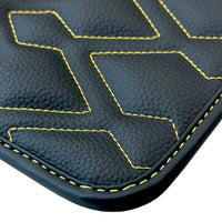 Black Leather Floor Mats for Rolls-Royce Ghost Series II (2021-2024) ER56 Design - AutoWin