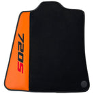 Black Floor Mats for McLaren 720S (2017-2021) with Orange Leather - AutoWin
