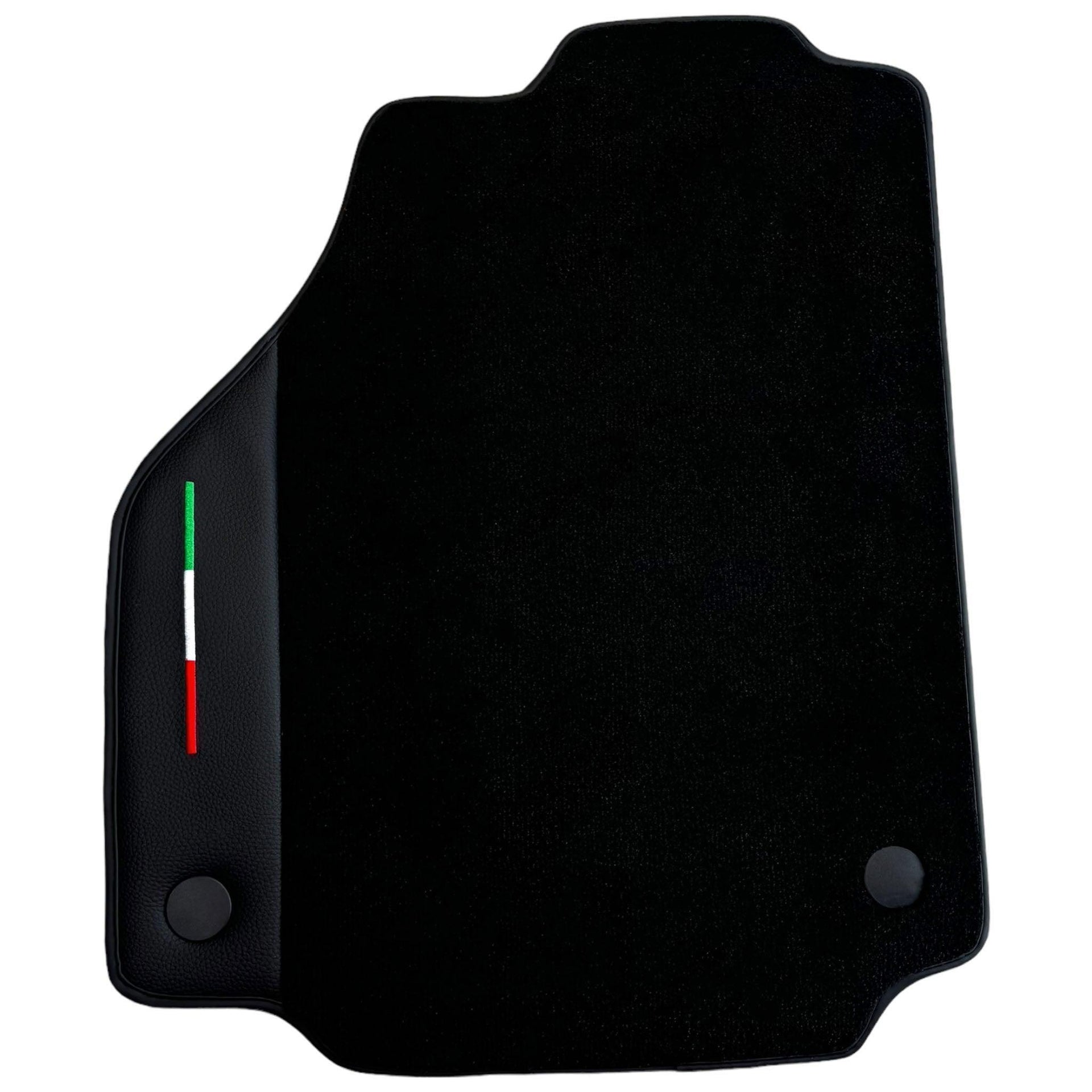 Black Floor Mats for Ferrari 488 Pista Spider 2019-2021 with Leather - AutoWin