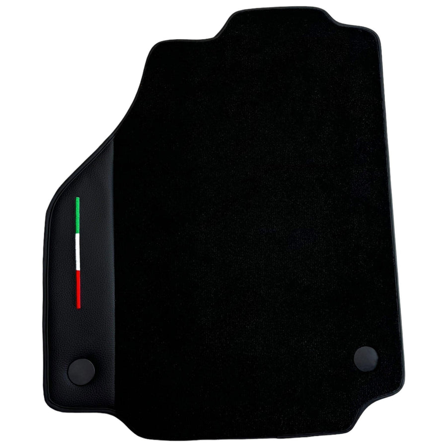 Black Floor Mats for Ferrari 488 Pista Spider 2019-2021 with Leather - AutoWin