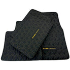 Black Leather Floor Mats for Rolls-Royce Phantom Drophead Coupe (2007-2016) ER56 Design - AutoWin