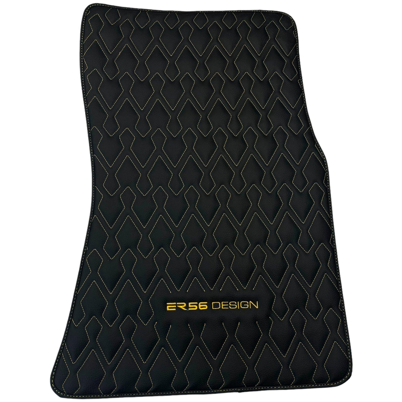 Black Leather Floor Mats for Rolls-Royce Ghost Series II (2021-2024) ER56 Design - AutoWin