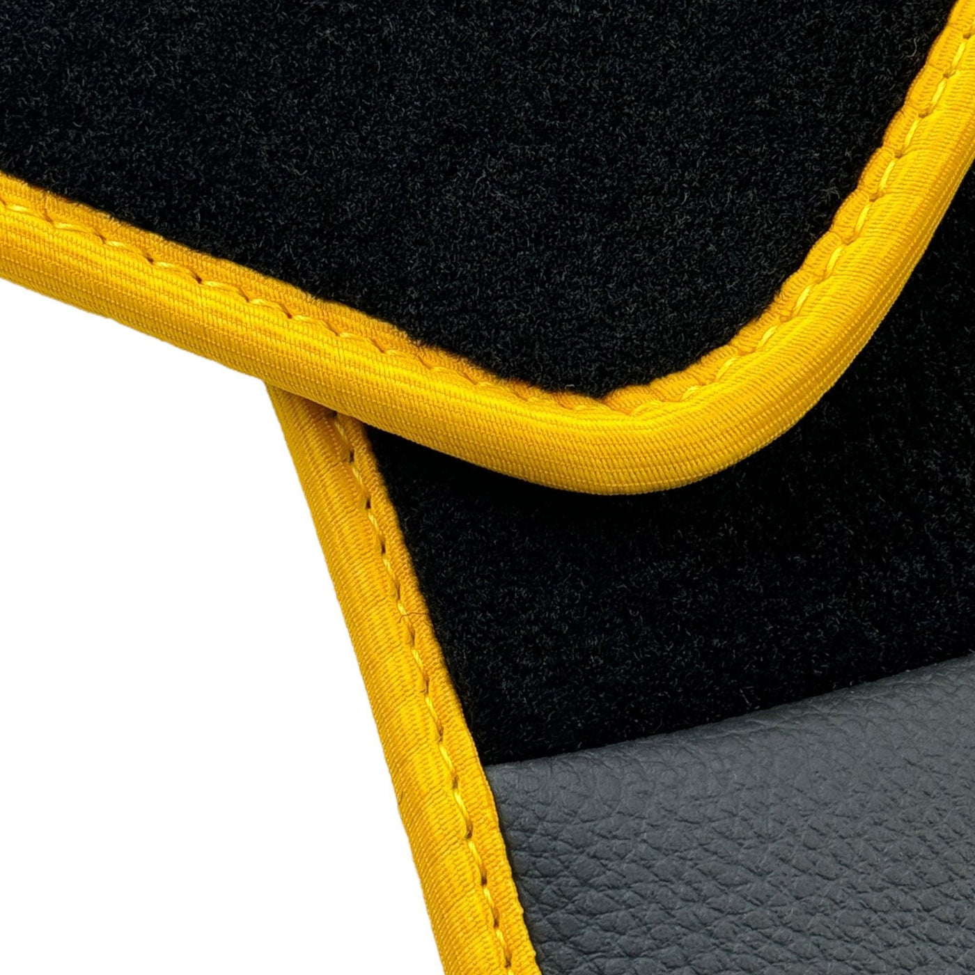 Premium Black Floor Mats for Ferrari 296 GTS (2022-2024) with Yellow Trim