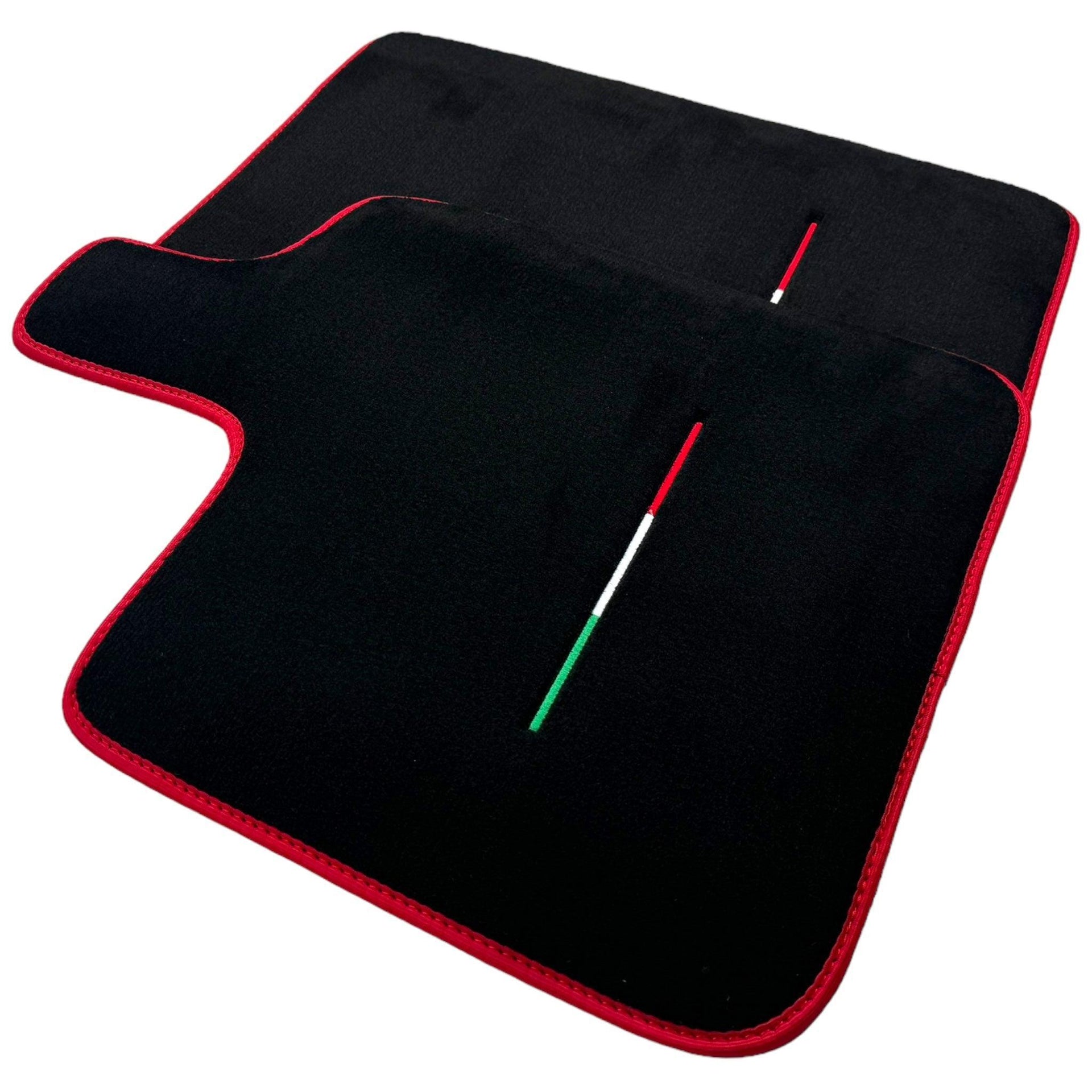 Black Floor Mats for Ferrari Purosangue Long with Red Trim | Italian Edition - AutoWin