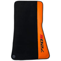 Black Floor Mats for McLaren 720S (2017-2021) with Orange Leather - AutoWin