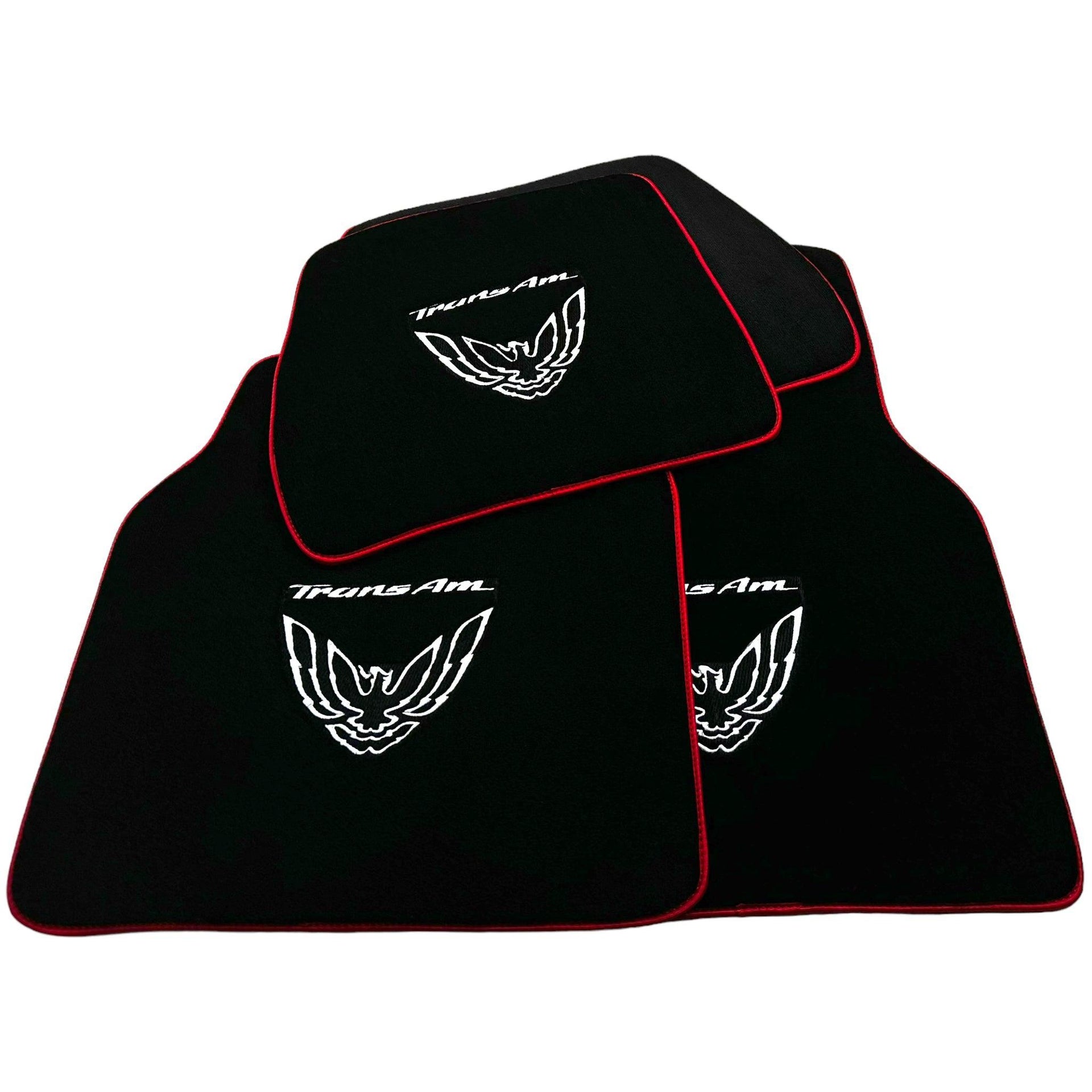 Black Floor Mats Red Trim for Pontiac FireBird (1993-2002) Trans Am - AutoWin