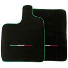 Black Floor Mats for Ferrari Purosangue with Green Trim | Italian Edition - AutoWin