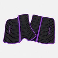 Black Leather Floor Mats for Ferrari Roma (2021-2024) Yellow Sewing