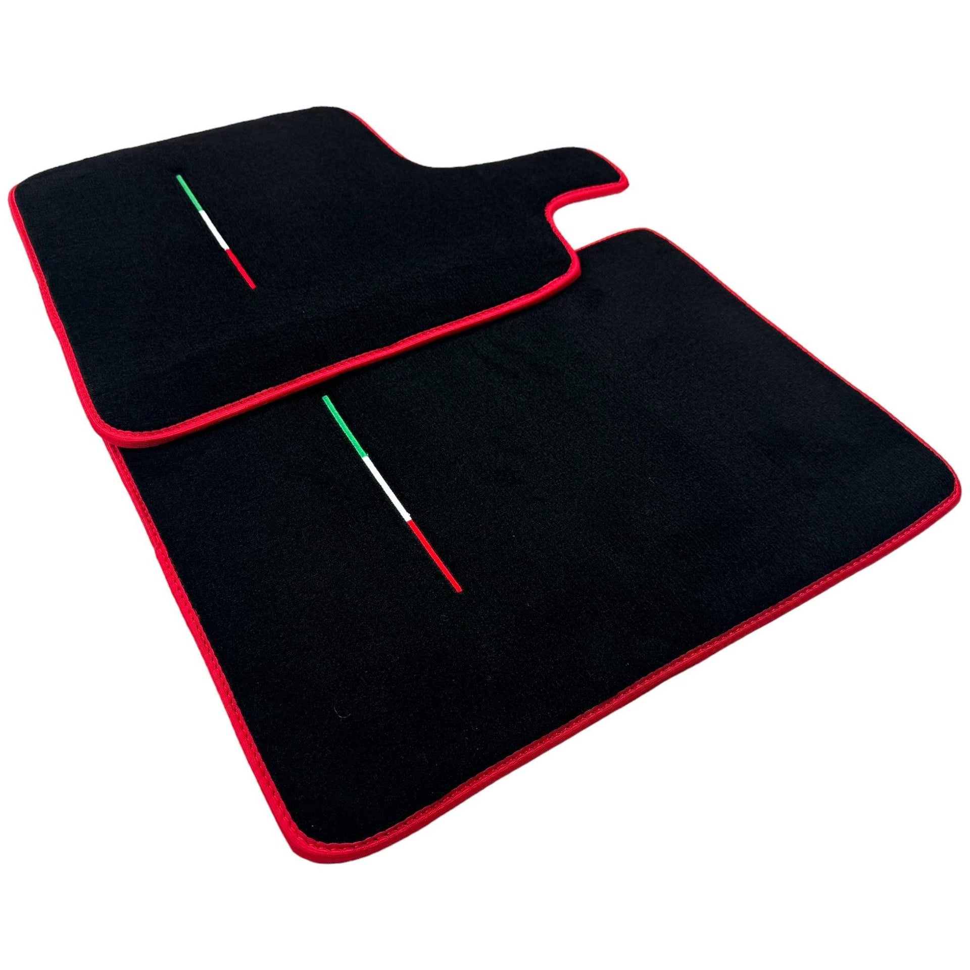 Black Floor Mats for Ferrari Purosangue Long with Red Trim | Italian Edition - AutoWin