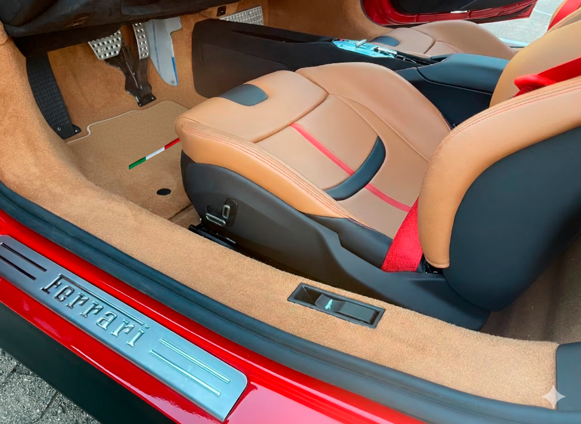 Beige Floor Mats for Ferrari Portofino (2018-2023) Italian Edition