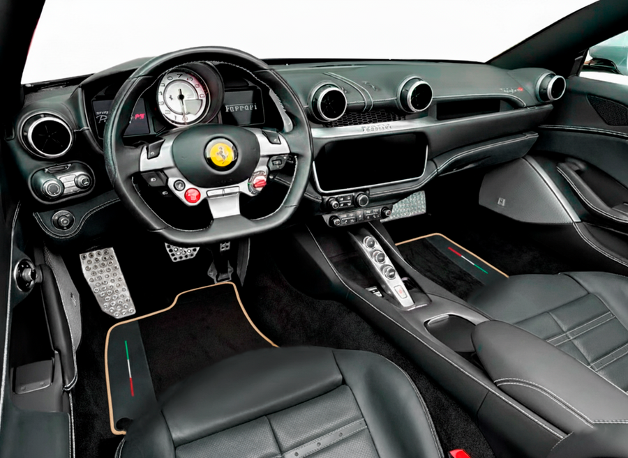 Tapis de voiture noirs pour Ferrari Portofino (2018-2023)