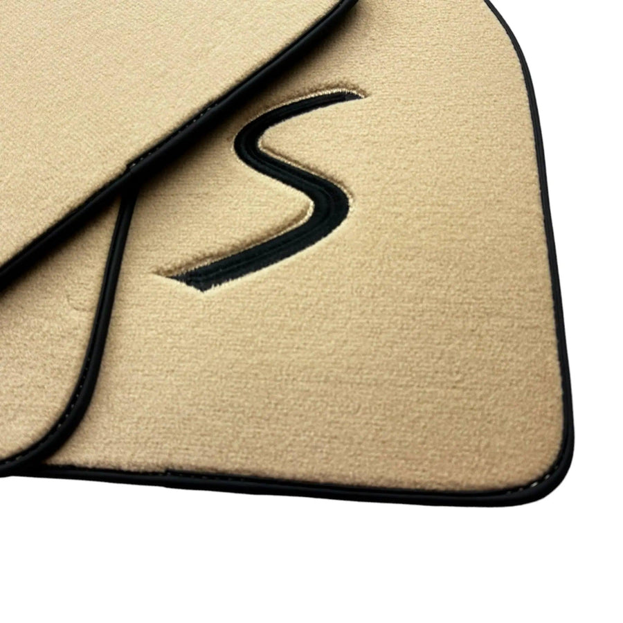 Beige Floor Mats for Mini Cabrio R56 Convertible (2009-2016) - AutoWin