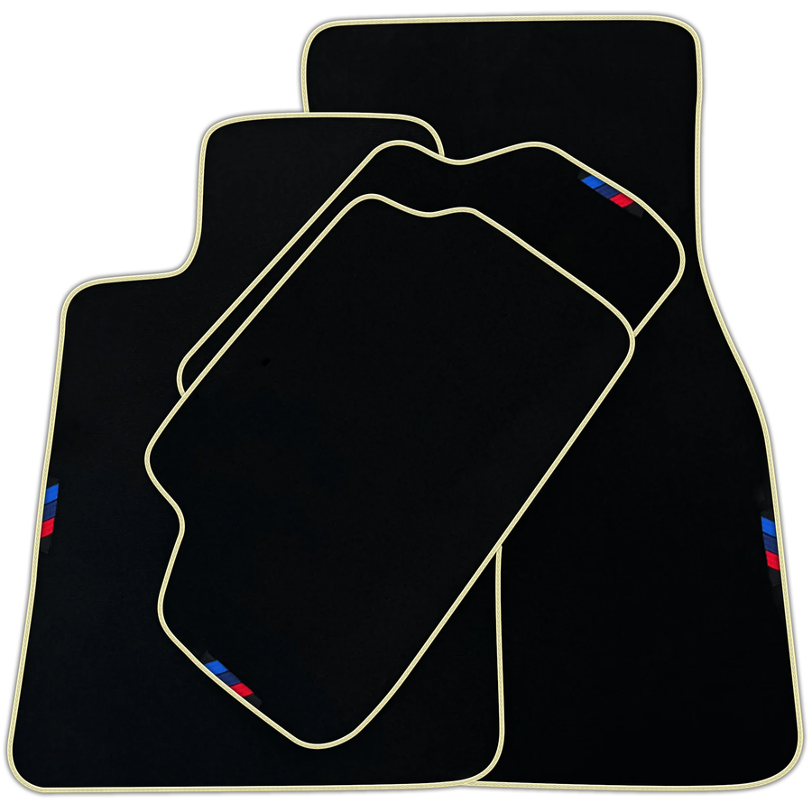 Black Mats For BMW G60 (2023-2026) Sedan | White Trim | Various Trim Colors