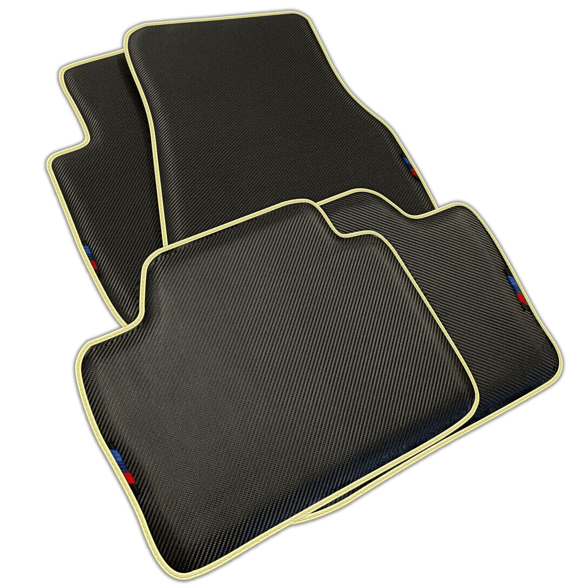 Black Carbon Fiber Floor Mats for BMW 1 Series E81 3-door Hatchback 2006-2011 | Various Trim Colors