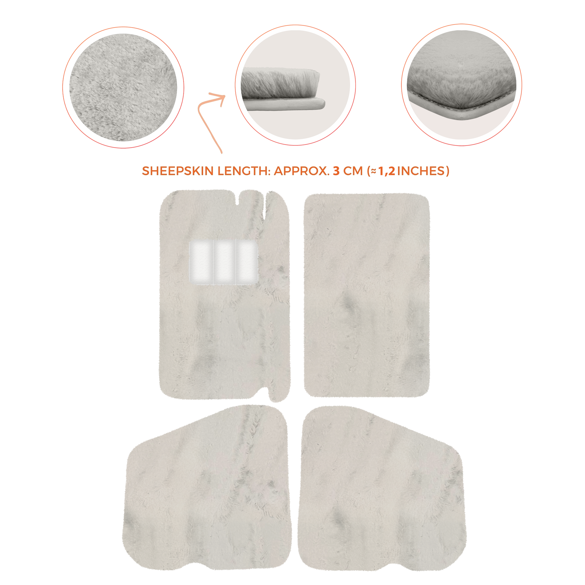 Premium Sheepskin Floor Mats for Rolls-Royce Shadow (1965-1977)