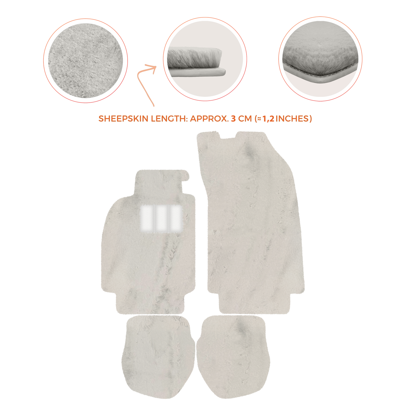 Sheepskin Floor Mats for Porsche 911 - 964 (1989-1994) - Sheepskin Length, Various Color Options