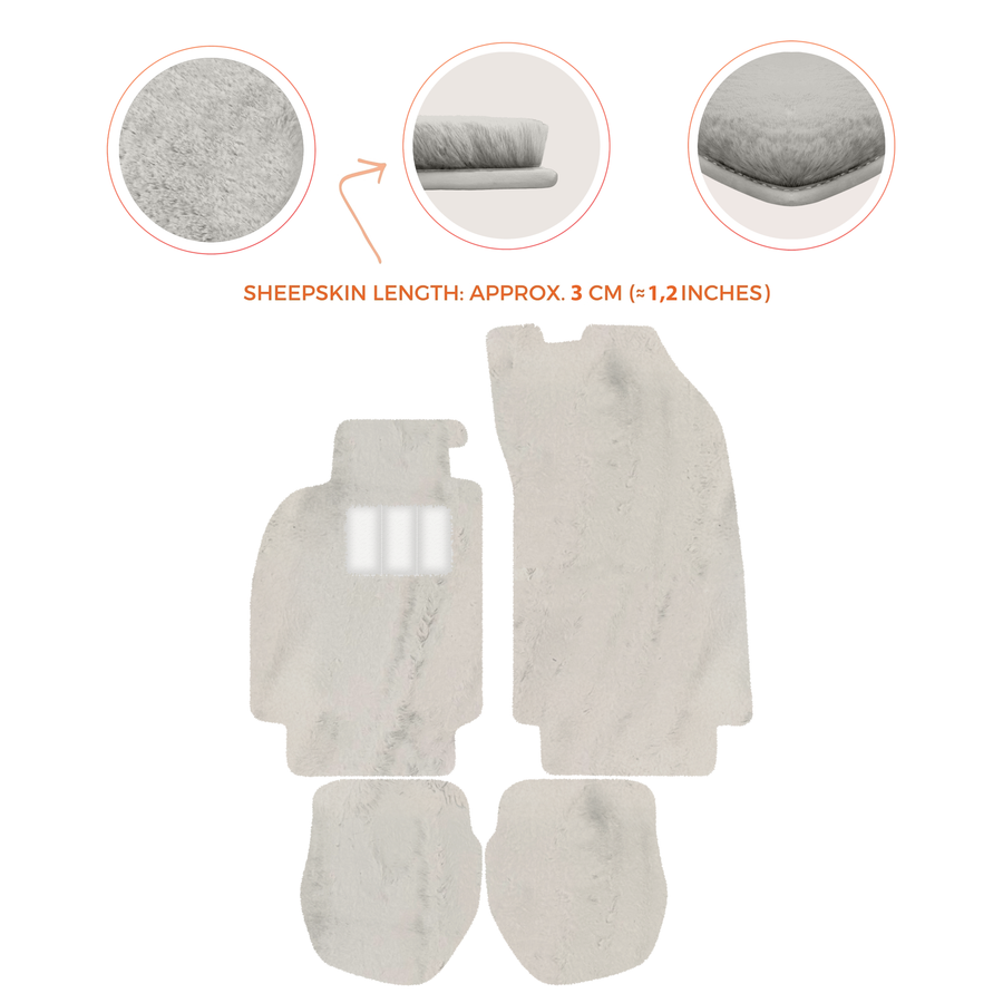 Tappetini in pelliccia di pecora per Porsche 911 - 964 (1989-1994) - Lunghezza pelliccia di pecora, varie opzioni di colore