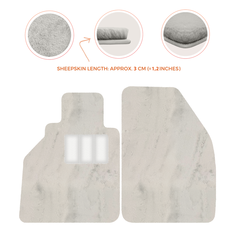 Tappetini in pelle di pecora per Porsche 986 Boxster (1996-2004) - Lunghezza della pelle di pecora, Varie opzioni di colore