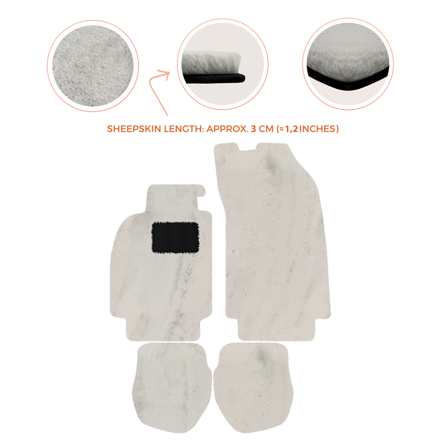 Tappetini in pelliccia di pecora per Porsche 911 - 964 (1989-1994) - Lunghezza pelliccia di pecora, varie opzioni di colore