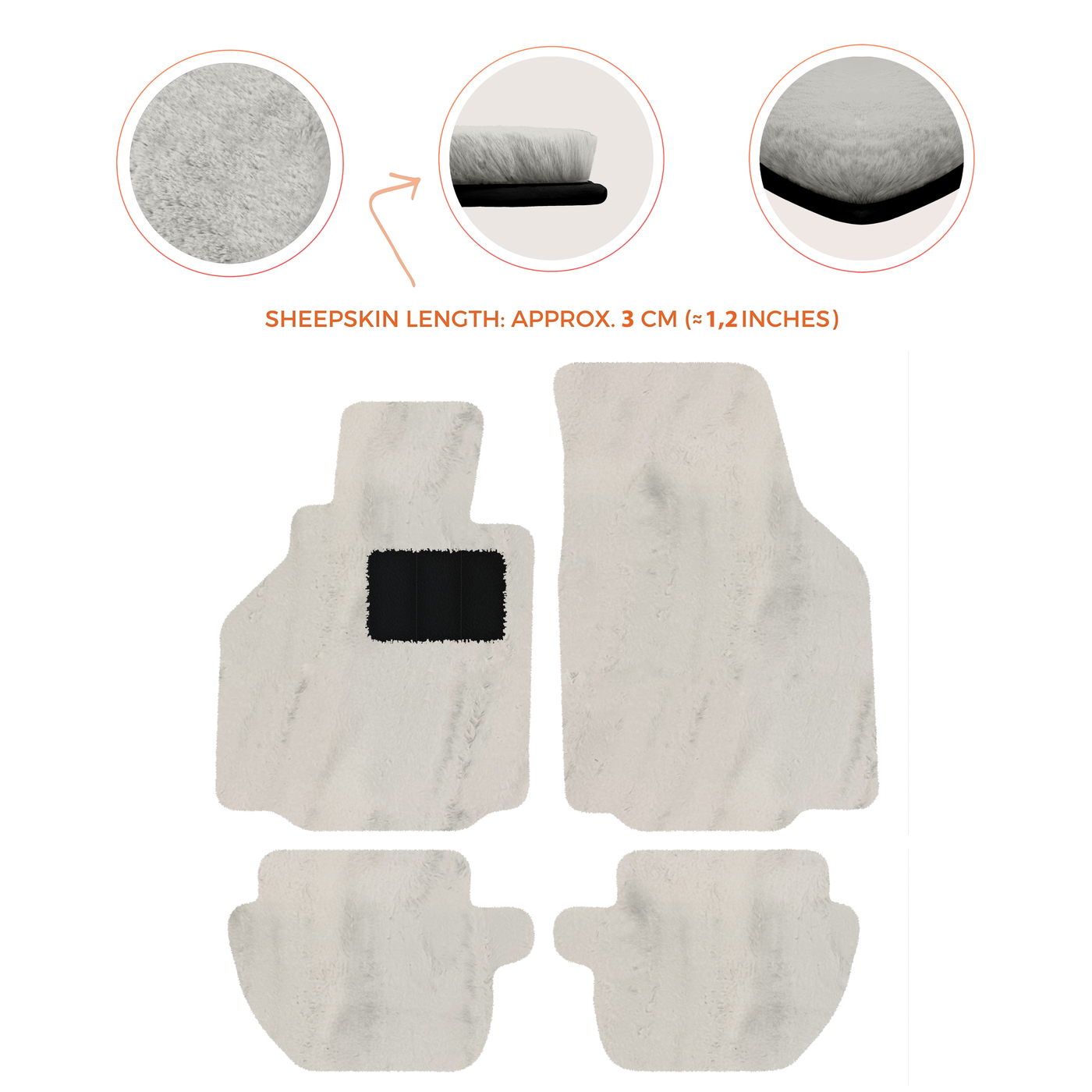 Premium Luxury Sheepskin Floor Mats for Ferrari Roma (2021-2024)