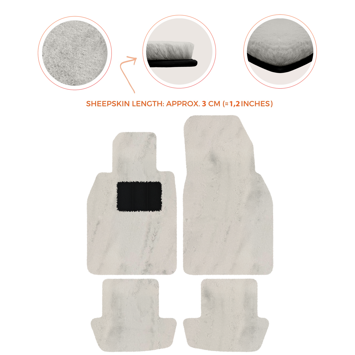 Premium Sheepskin Floor Mats for Porsche 911 991 (2012-2019)