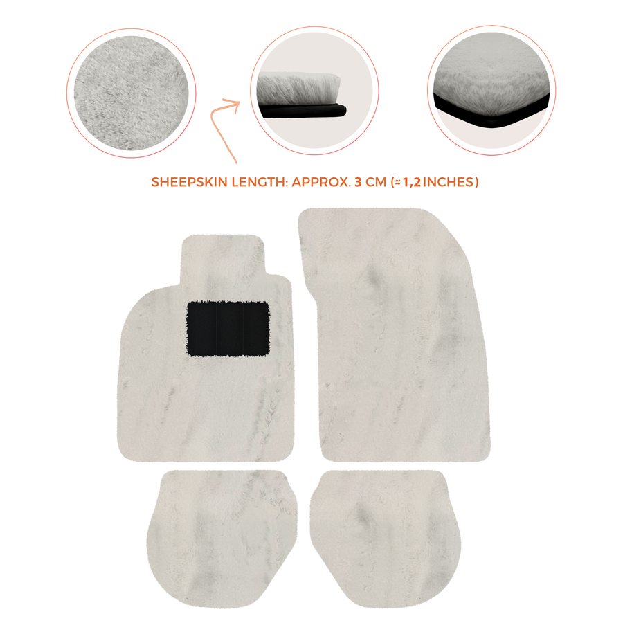 Tappetini in pelle di pecora per Porsche 911-993 (1993-1998) - Lunghezza della pelle di pecora, Varie opzioni di colore