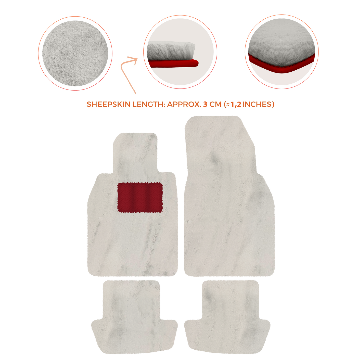 Premium Sheepskin Floor Mats for Porsche 911 991 (2012-2019)