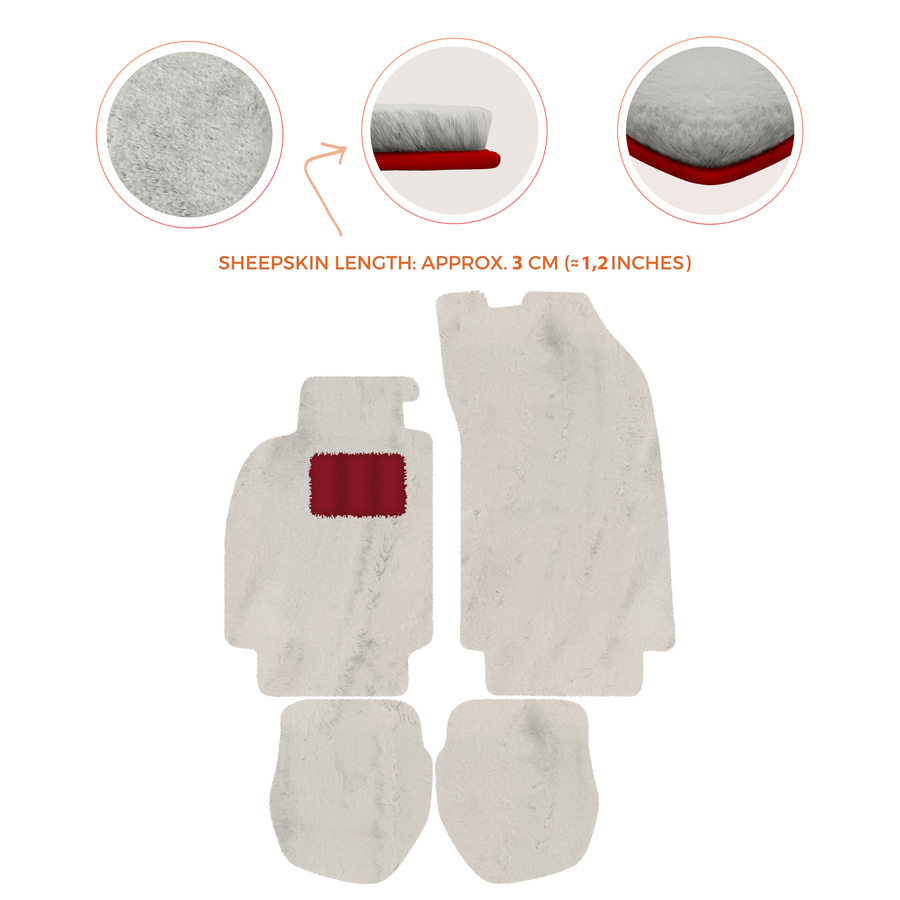 Tappetini in pelliccia di pecora per Porsche 911 - 964 (1989-1994) - Lunghezza pelliccia di pecora, varie opzioni di colore