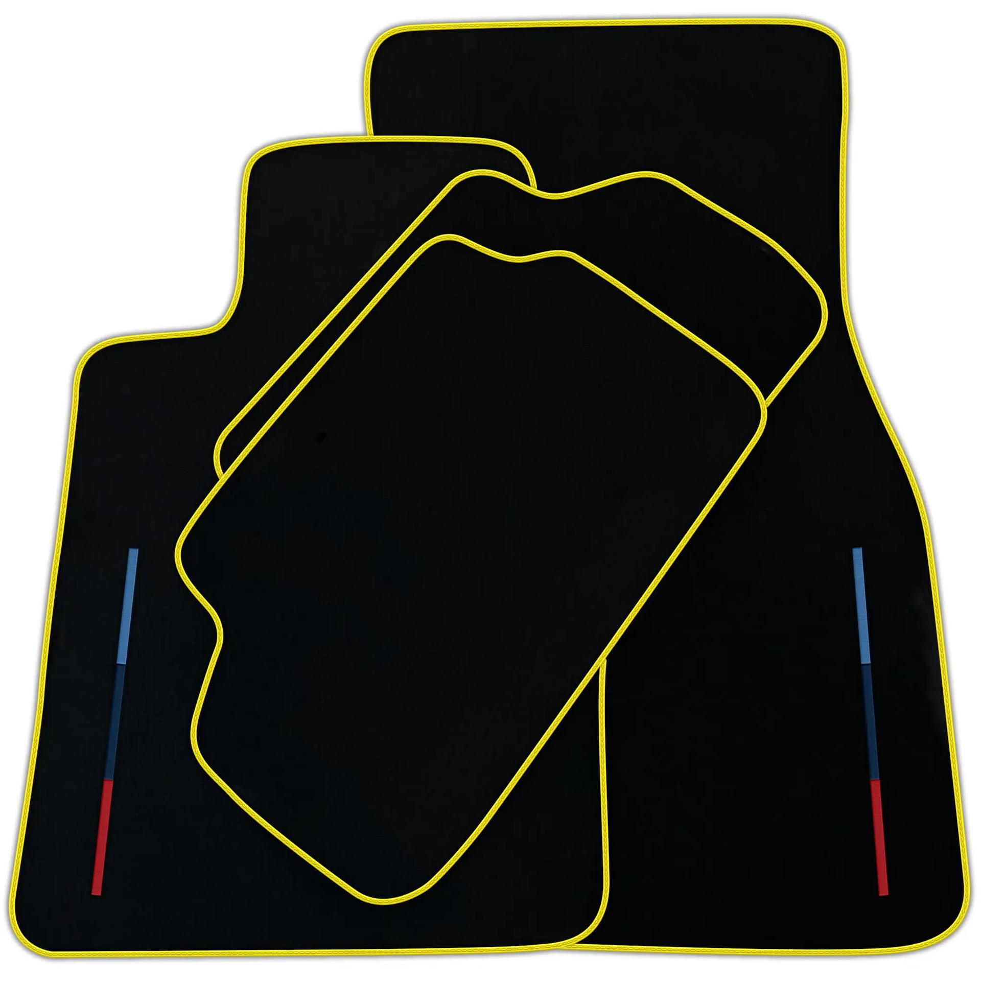 Black Floor Mats For BMW 1 Series E88 Convertible With 3 Color Stripes Tailored Set Perfect Fit | Various Trim Colors