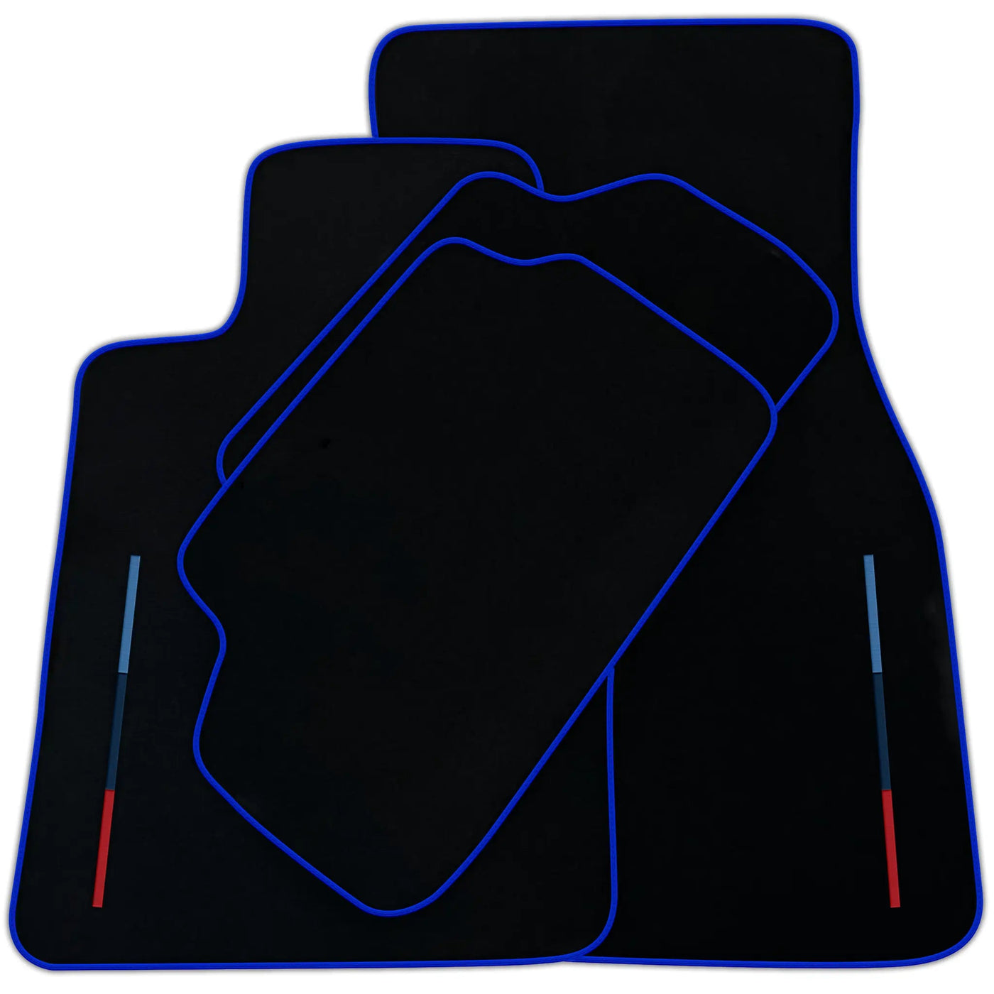 Black Floor Mats For BMW F74 Gran Coupe (2025-2026) With 3 Color Stripes Tailored Set Perfect Fit | Various Trim Colors