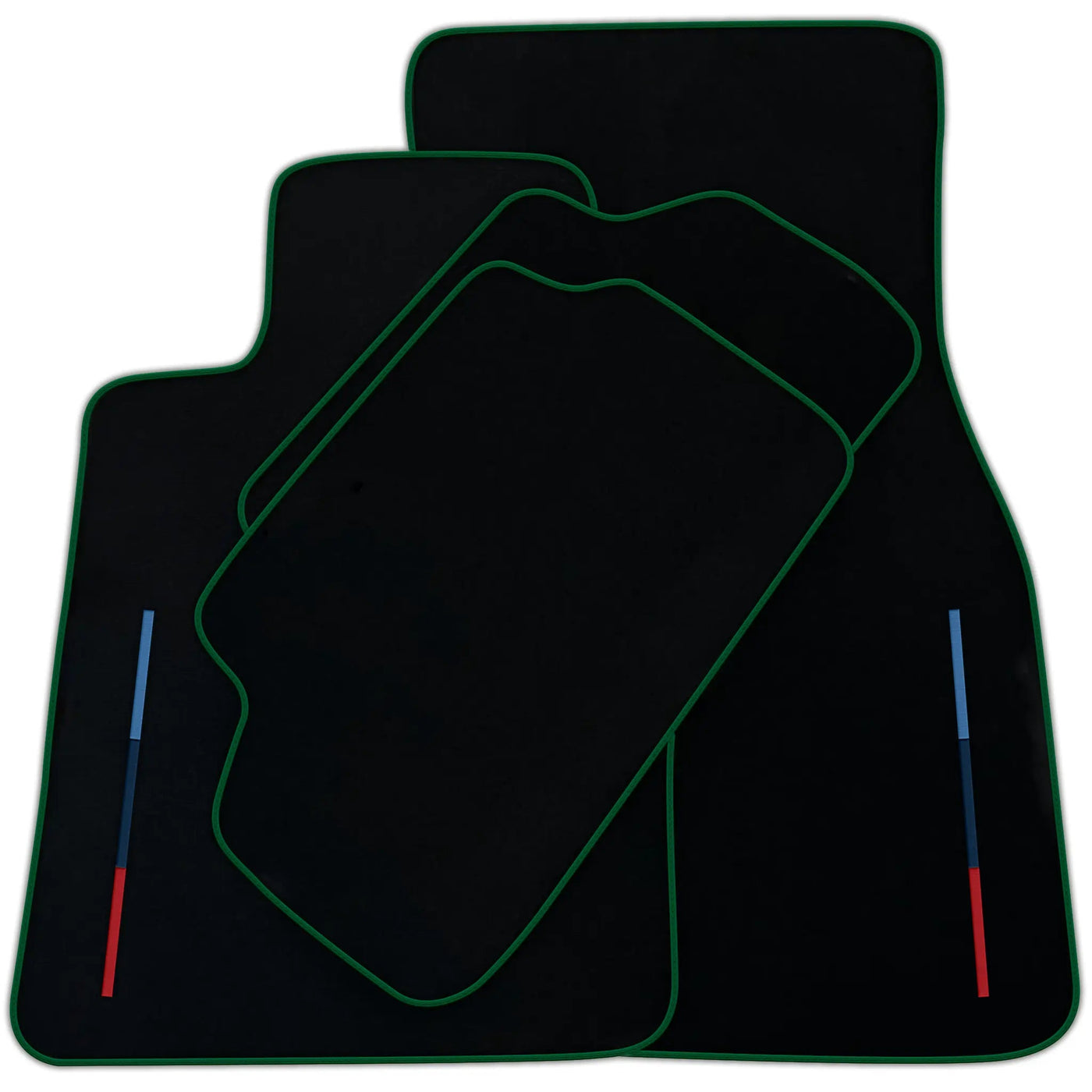 Black Floor Mats For BMW F74 Gran Coupe (2025-2026) With 3 Color Stripes Tailored Set Perfect Fit | Various Trim Colors