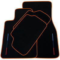 Black Floor Mats For BMW F74 Gran Coupe (2025-2026) With 3 Color Stripes Tailored Set Perfect Fit | Various Trim Colors