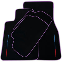 Black Floor Mats For BMW F74 Gran Coupe (2025-2026) With 3 Color Stripes Tailored Set Perfect Fit | Various Trim Colors